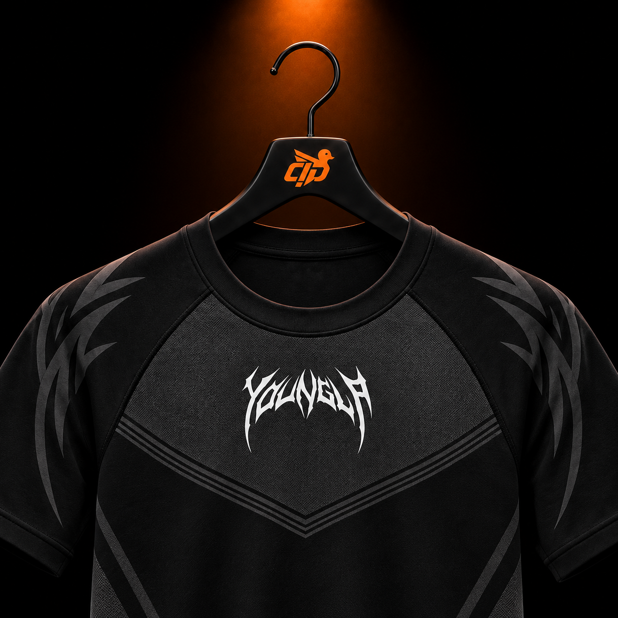 YoungLA 4041 Warrior Compression Tees Black con presentación de producto — Crazy!Duck Hype