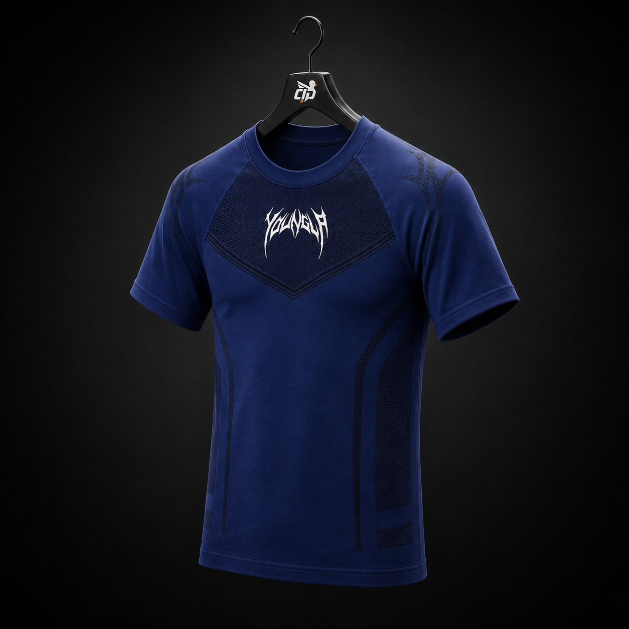 YoungLA 4041 Warrior Compression Tees Blue, detalle de costuras y paneles — Crazy!Duck Hype