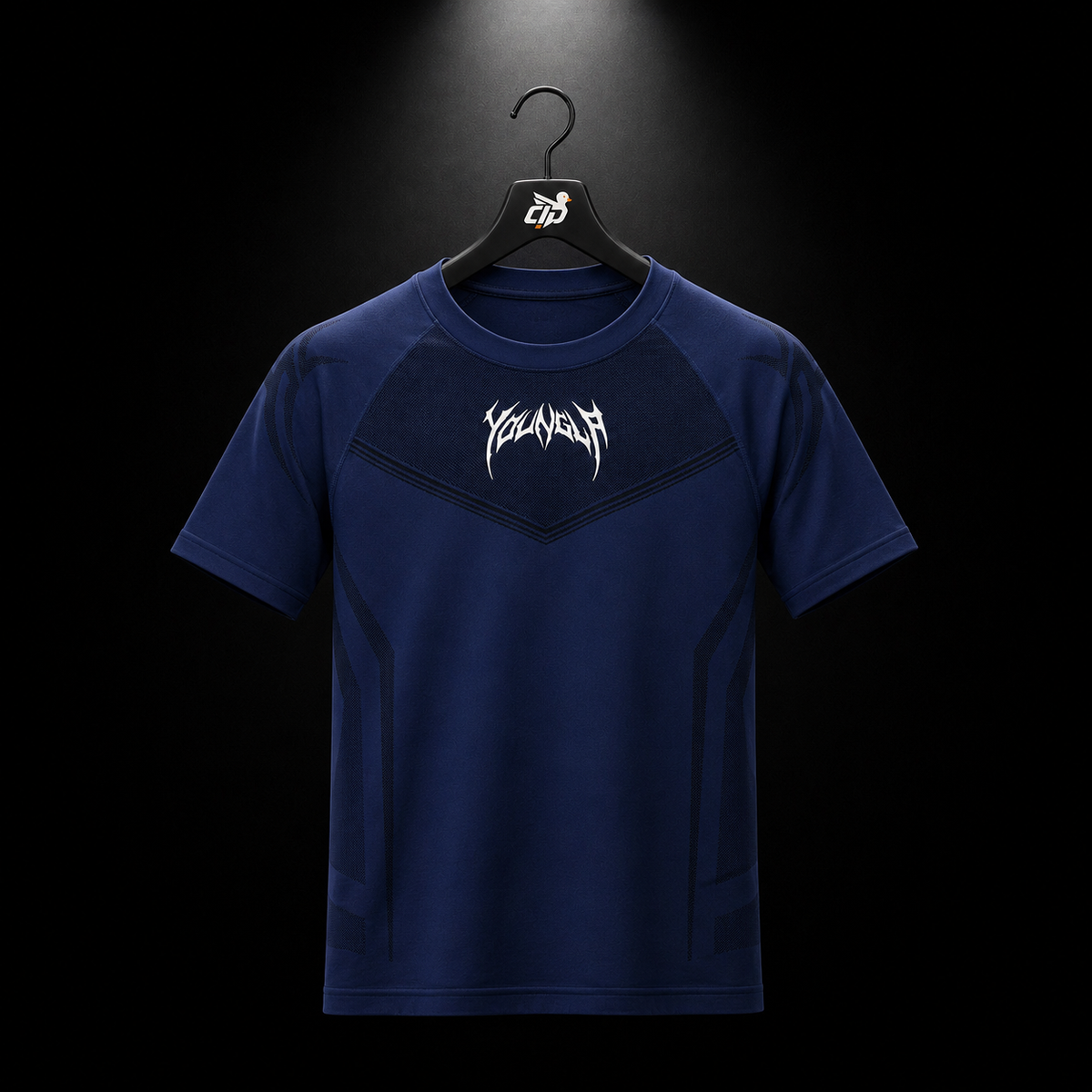 YoungLA 4041 Warrior Compression Tees Blue, vista frontal — Crazy!Duck Hype