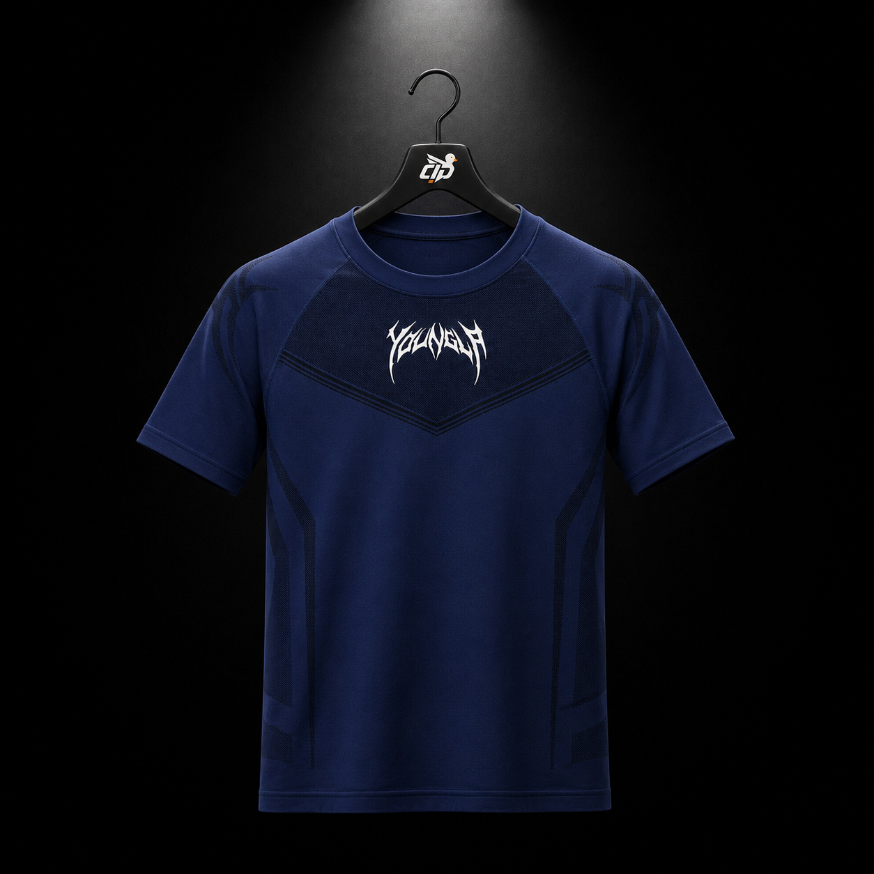 YoungLA 4041 Warrior Compression Tees Blue, vista frontal — Crazy!Duck Hype