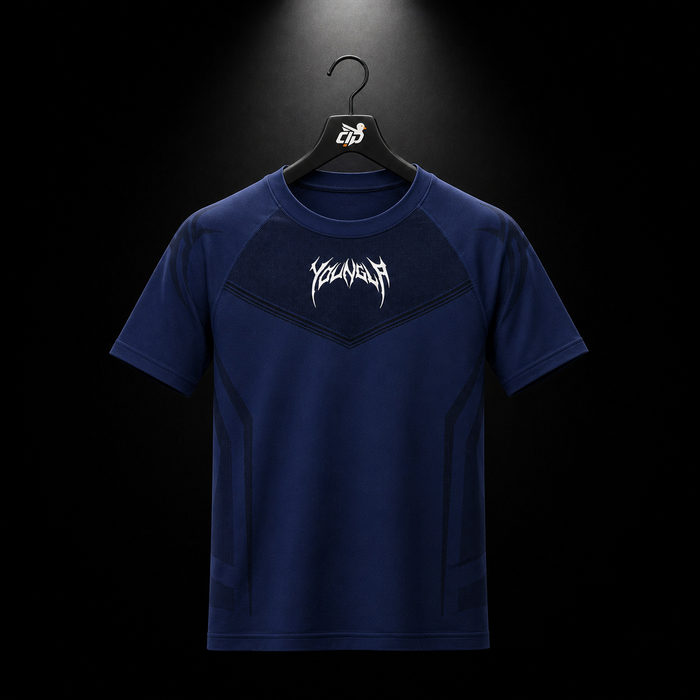 YoungLA 4041 Warrior Compression Tees Blue, vista frontal — Crazy!Duck Hype