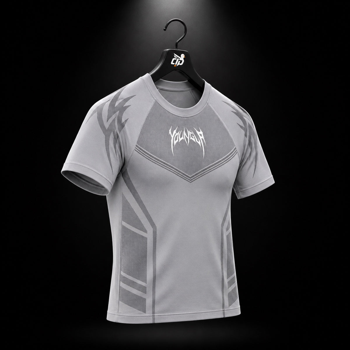 YoungLA 4041 Warrior Compression Tees Grey, vista completa — Crazy!Duck Hype