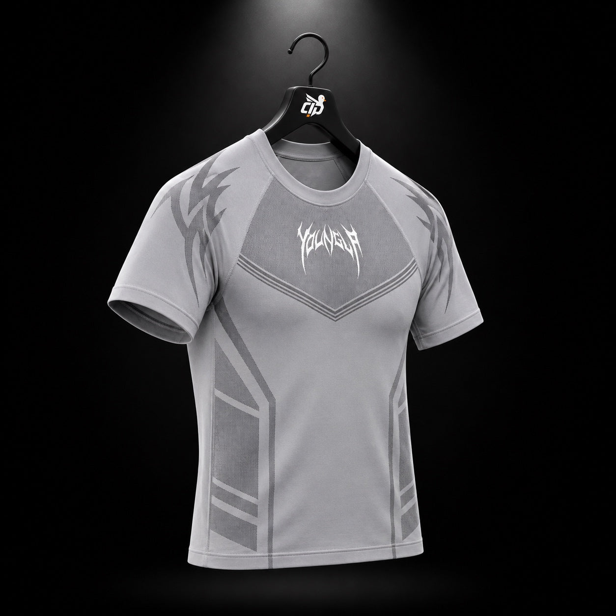 YoungLA 4041 Warrior Compression Tees Grey, vista completa — Crazy!Duck Hype
