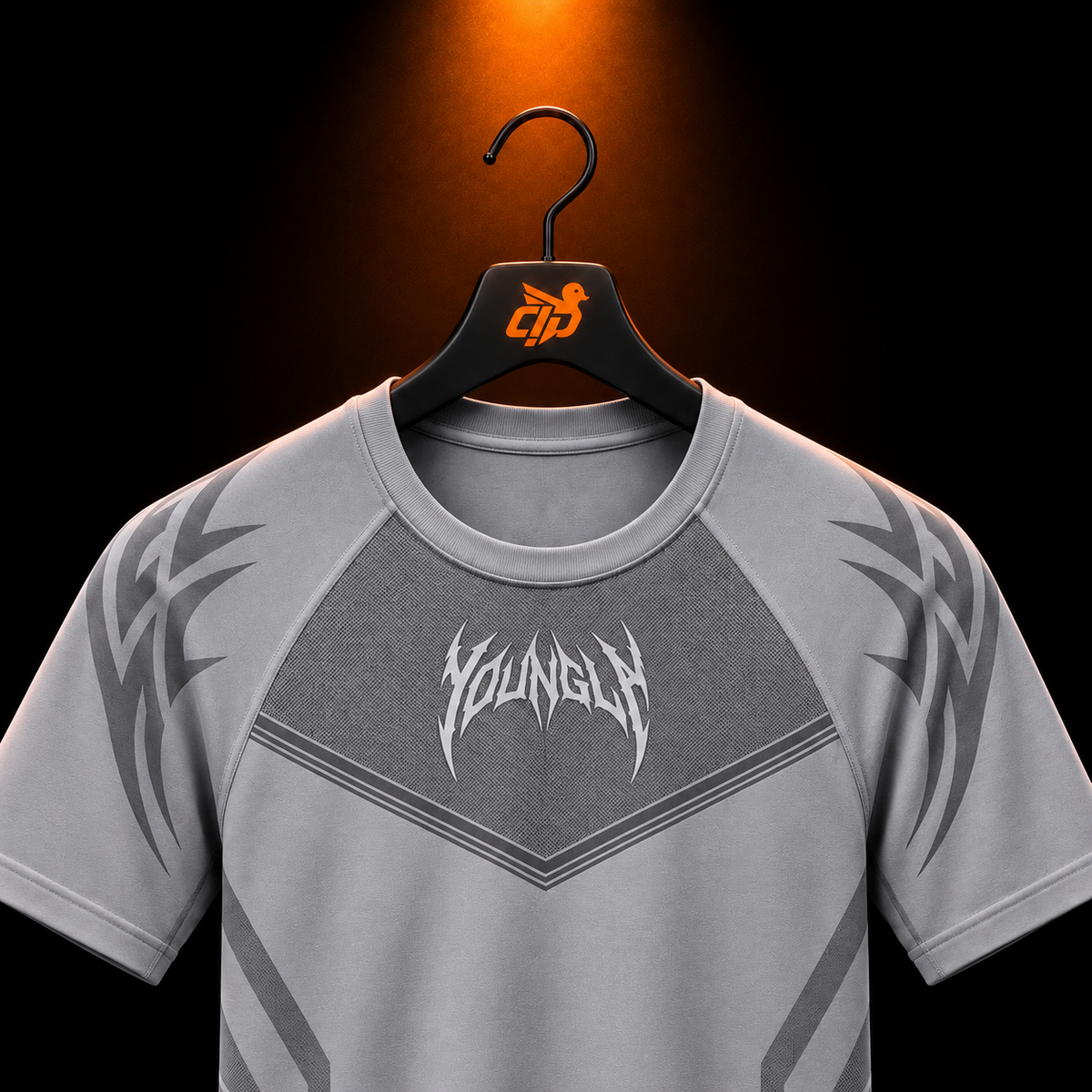 YoungLA 4041 Warrior Compression Tees Grey con presentación de producto — Crazy!Duck Hype