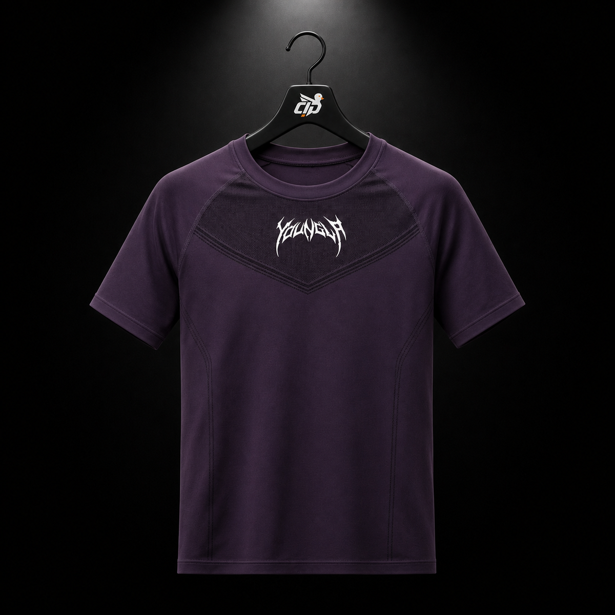 YoungLA 4041 Warrior Compression Tees Purple, vista frontal — Crazy!Duck Hype