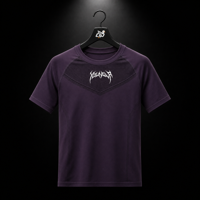 YoungLA 4041 Warrior Compression Tees Purple, vista frontal — Crazy!Duck Hype