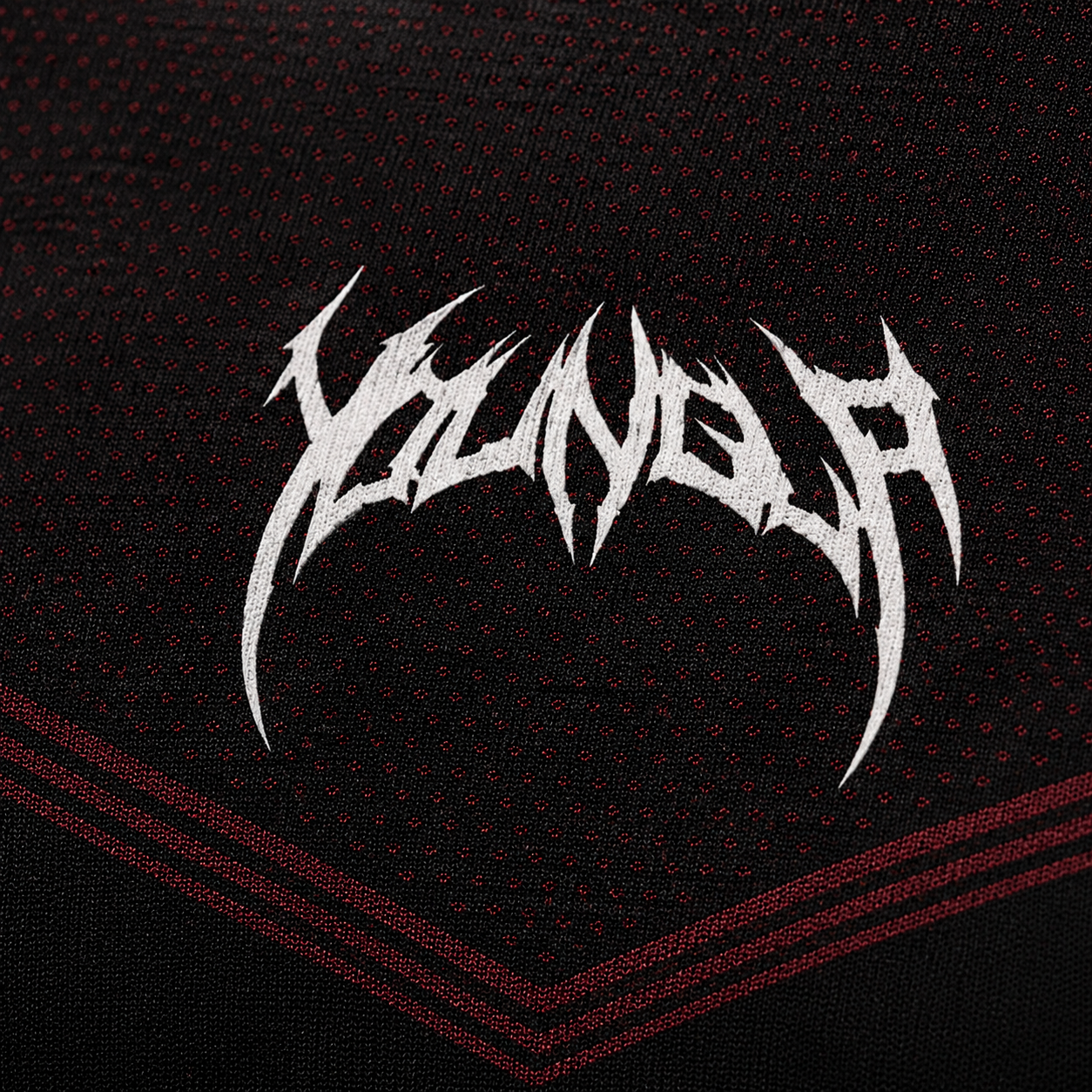 YoungLA 4065 Warrior X Compression Tees Black/Red, detalle de logo y diseño — Crazy!Duck Hype