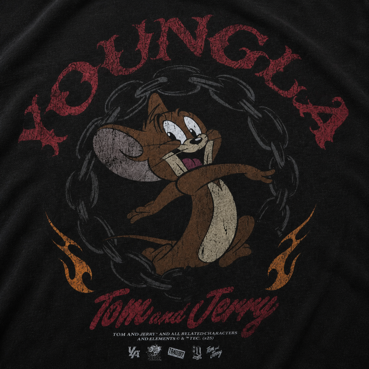 YoungLA 4082 Tom & Jerry Tees Jerry, detalle de estampado — Crazy!Duck Hype