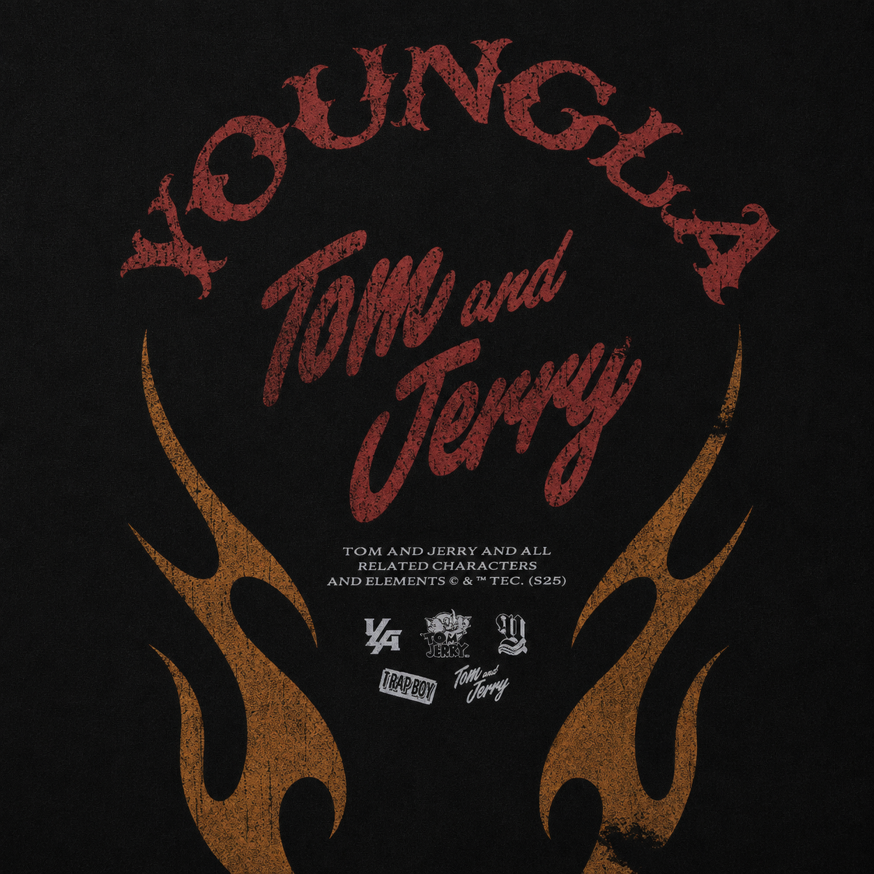 YoungLA 4082 Tom & Jerry Tees Jerry, detalle de logo y material — Crazy!Duck Hype