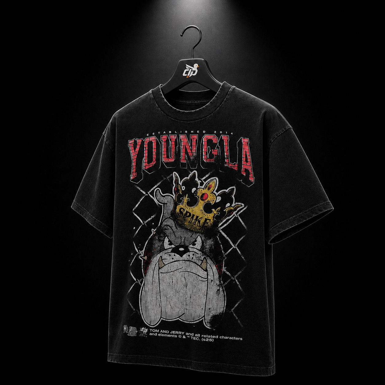 YoungLA 4082 Tom & Jerry Tees Spike, vista trasera — Crazy!Duck Hype