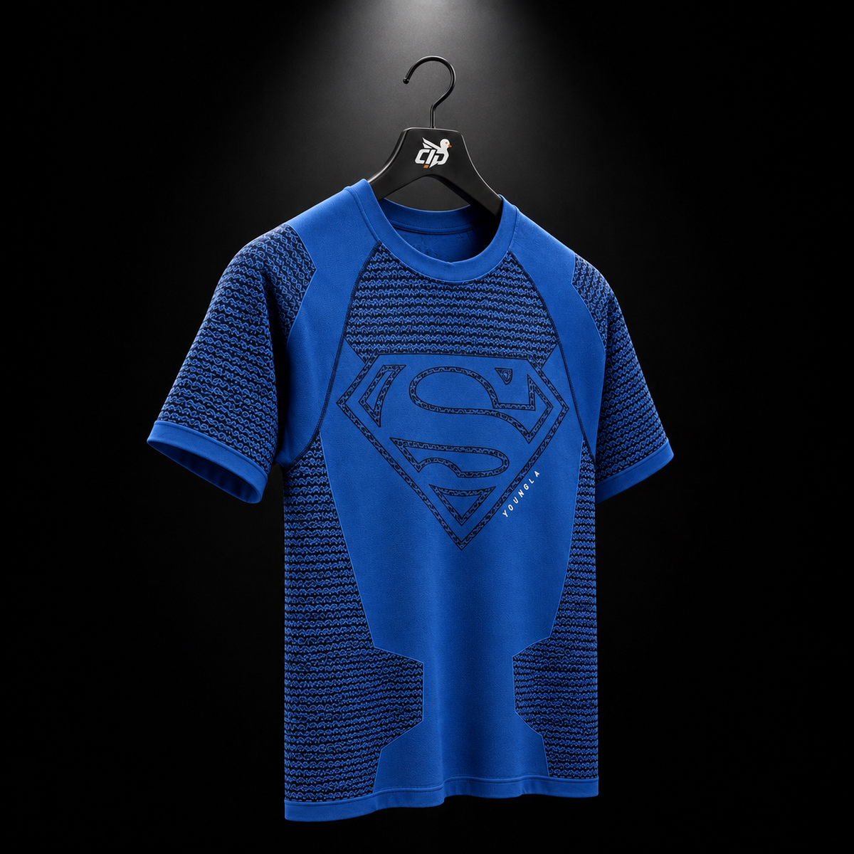 YoungLA 4117 Superman Compression Tees Blue, vista completa — Crazy!Duck Hype