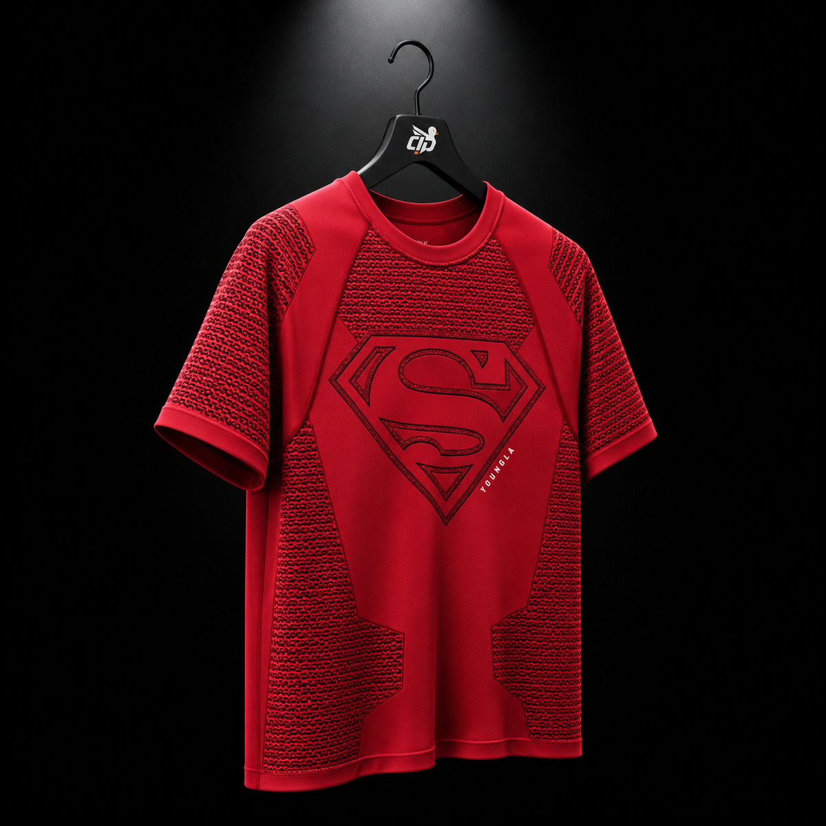 YoungLA 4117 Superman Compression Tees Red, vista completa — Crazy!Duck Hype