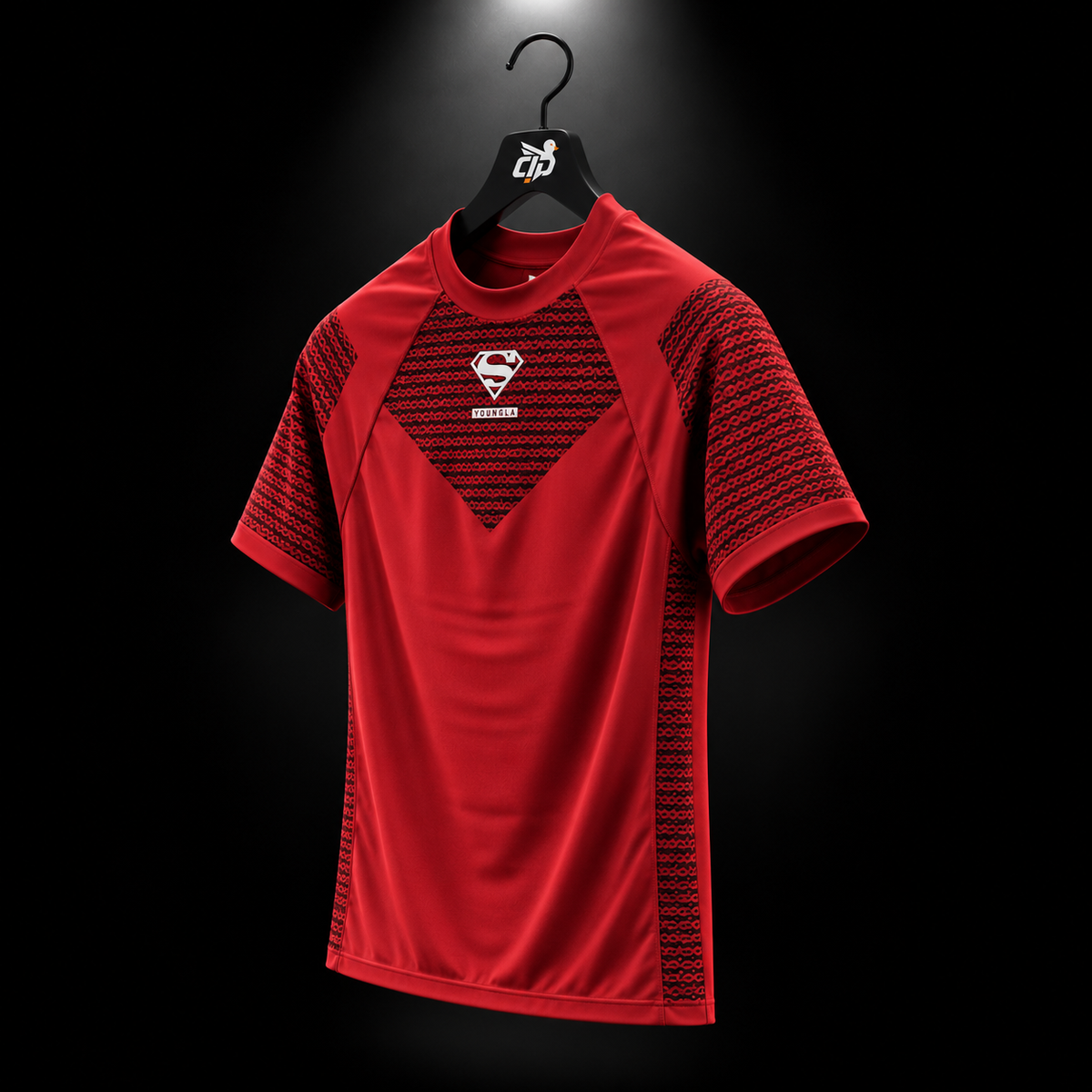 YoungLA 4117 Superman Compression Tees Red, vista trasera — Crazy!Duck Hype