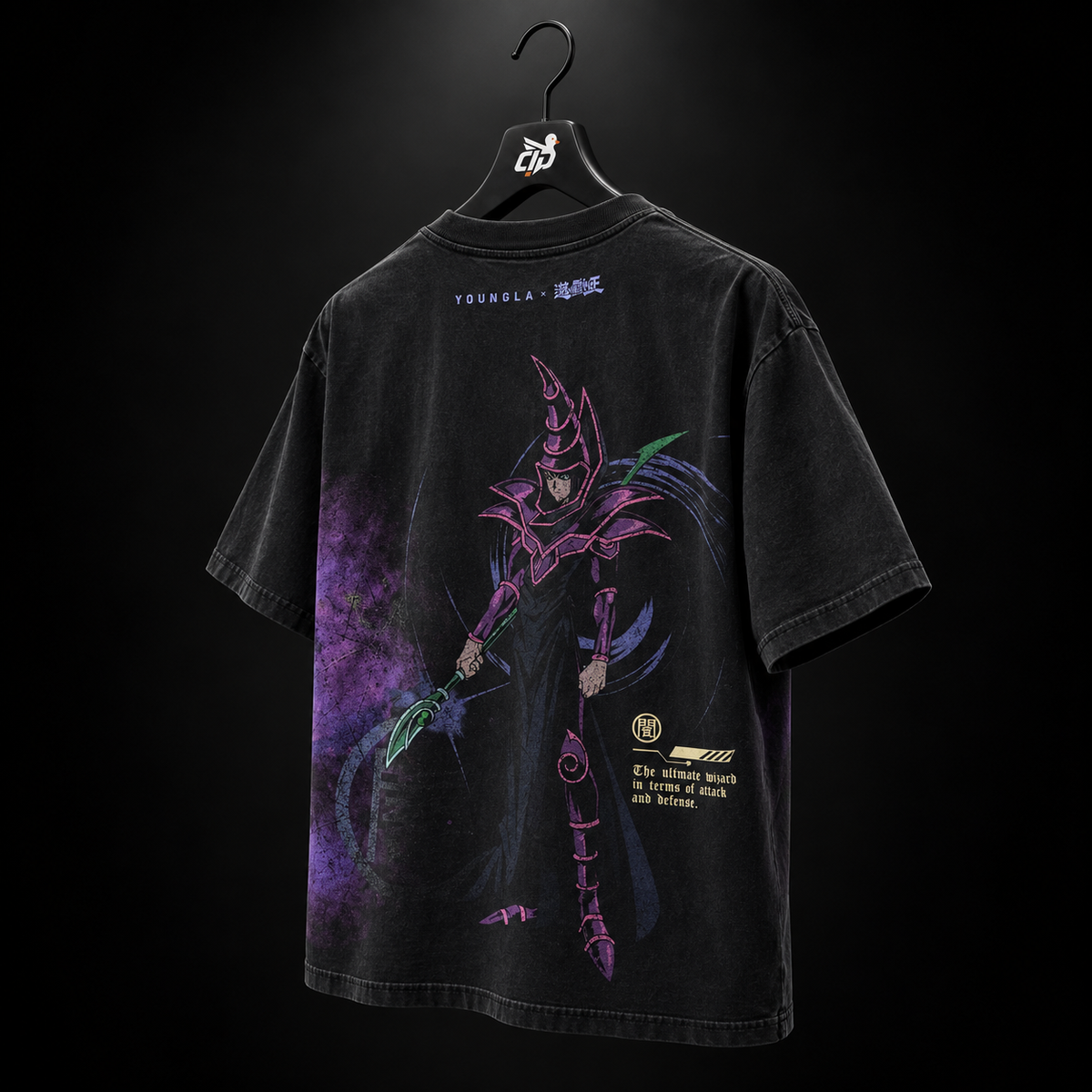YoungLA 4123 Yu-Hi-Oh! Tees Dark Magician, vista trasera — Crazy!Duck Hype