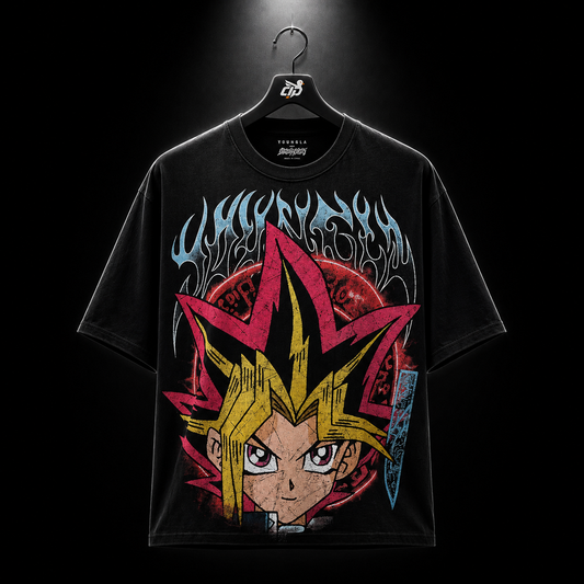 YoungLA 4123 Yu-Hi-Oh! Tees Yugi Dark Magician, vista frontal — Crazy!Duck Hype