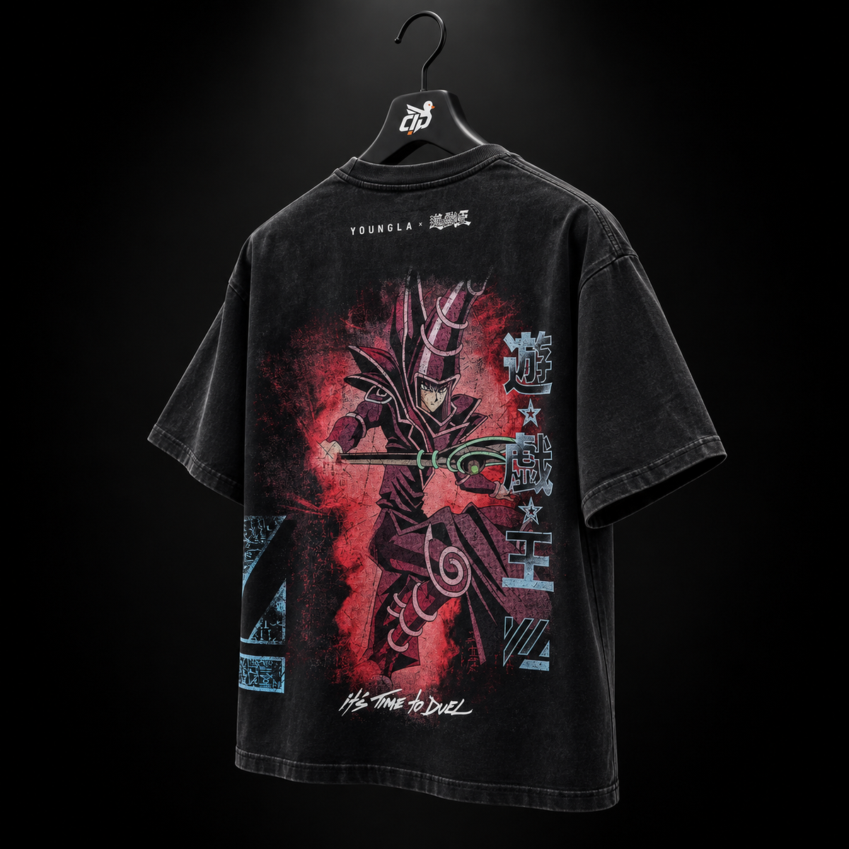 YoungLA 4123 Yu-Hi-Oh! Tees Yugi Dark Magician, vista trasera — Crazy!Duck Hype