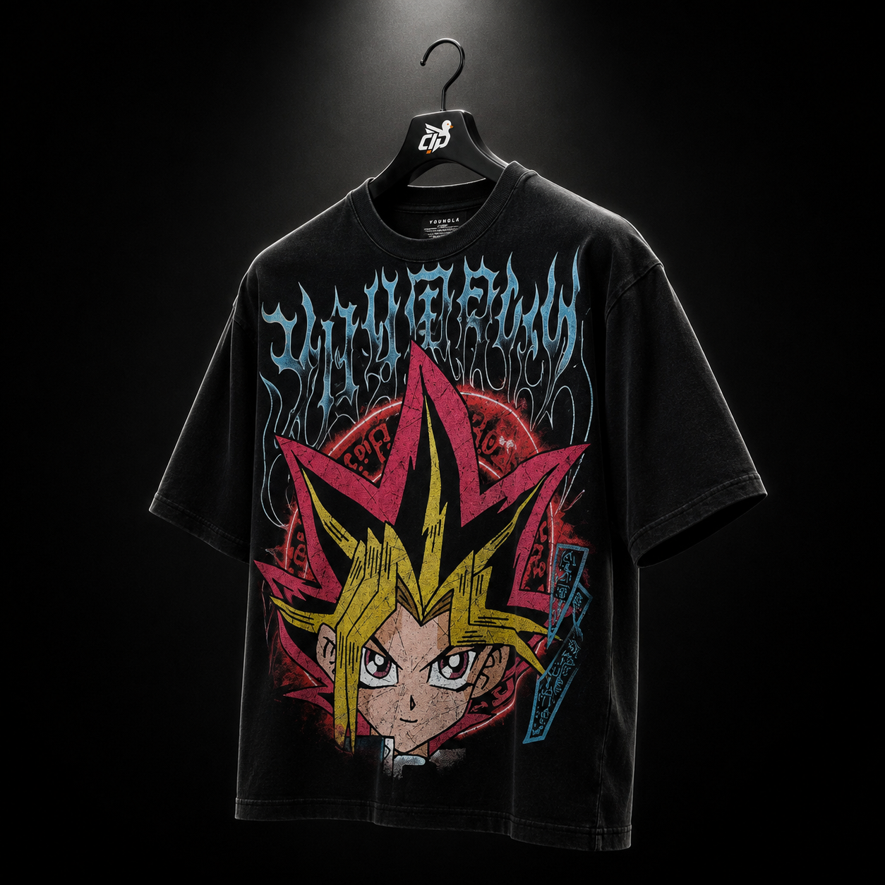 YoungLA 4123 Yu-Hi-Oh! Tees Yugi Dark Magician, vista trasera — Crazy!Duck Hype