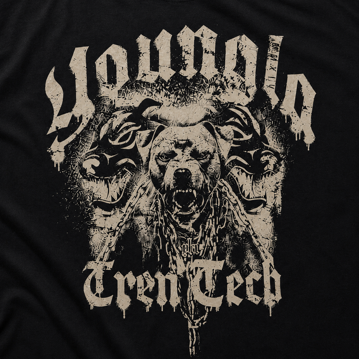 YoungLA 4176 Tren Twins Puppy Dog Tees, detalle de estampado — Crazy!Duck Hype
