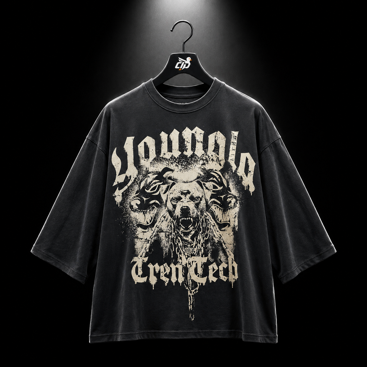 YoungLA 4176 Tren Twins Puppy Dog Tees, vista frontal — Crazy!Duck Hype