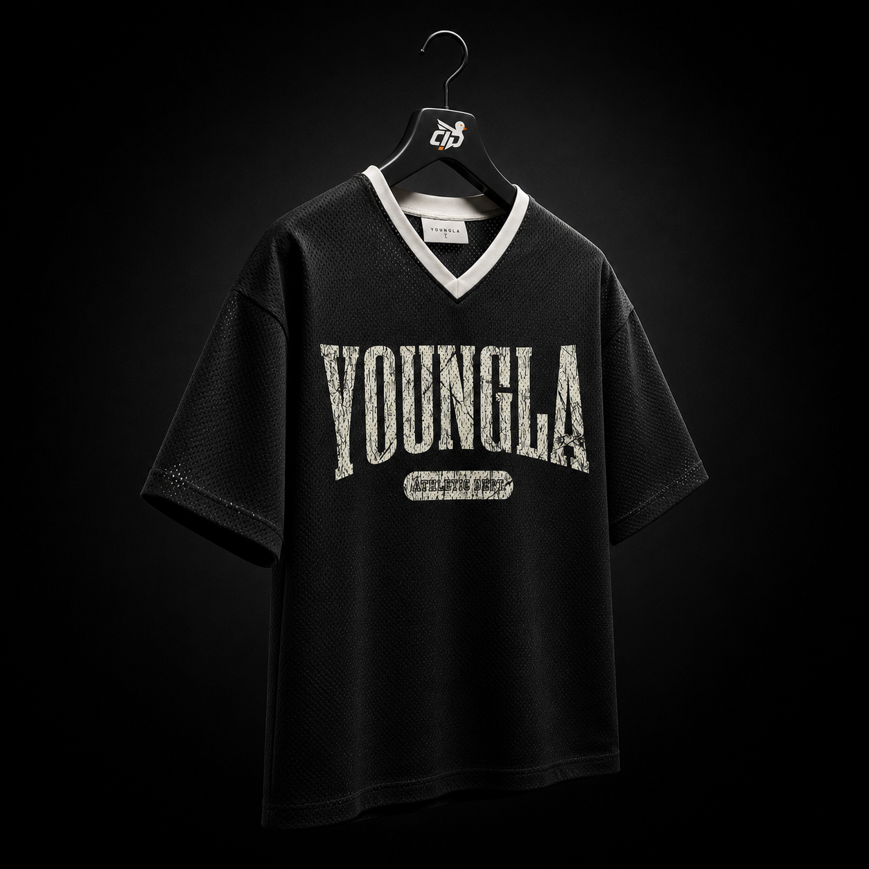 YoungLA 4187 Varsity Football Cropped Jersey, vista trasera — Crazy!Duck Hype