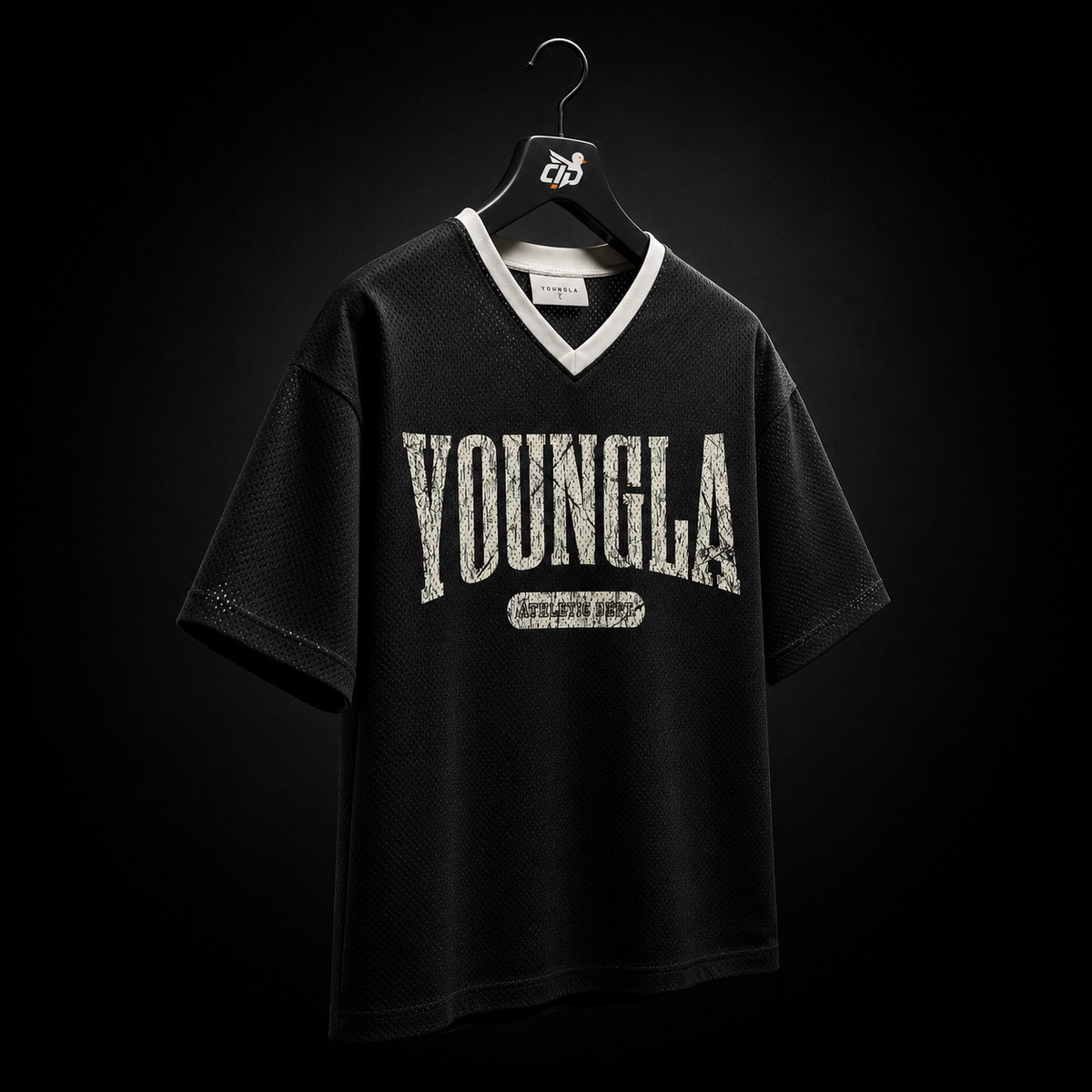 YoungLA 4187 Varsity Football Cropped Jersey, vista trasera — Crazy!Duck Hype