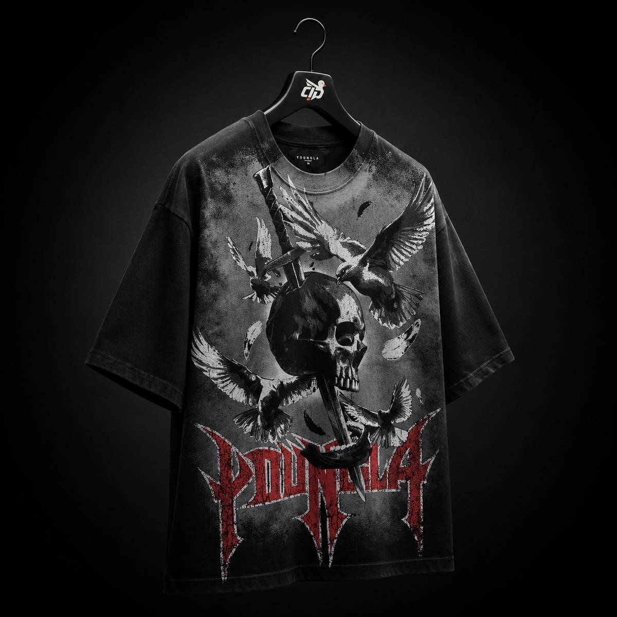 YoungLA 4201 Nocturnal Tees Skull Conquest, vista completa — Crazy!Duck Hype