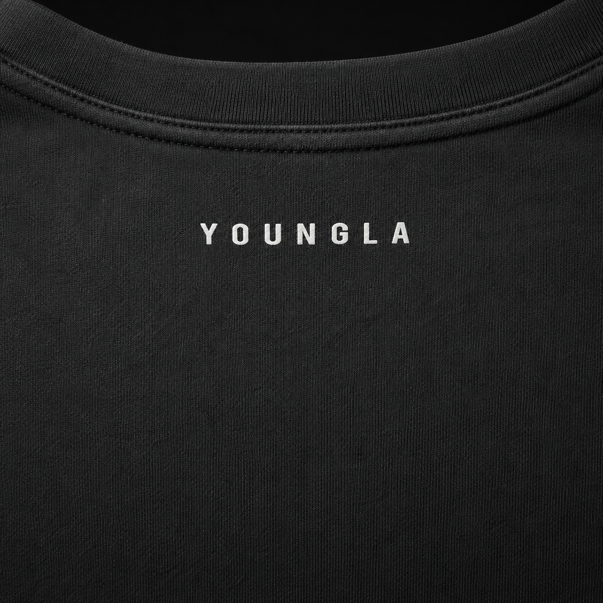 YoungLA 4201 Nocturnal Tees Skull Conquest, detalle de logo y material — Crazy!Duck Hype