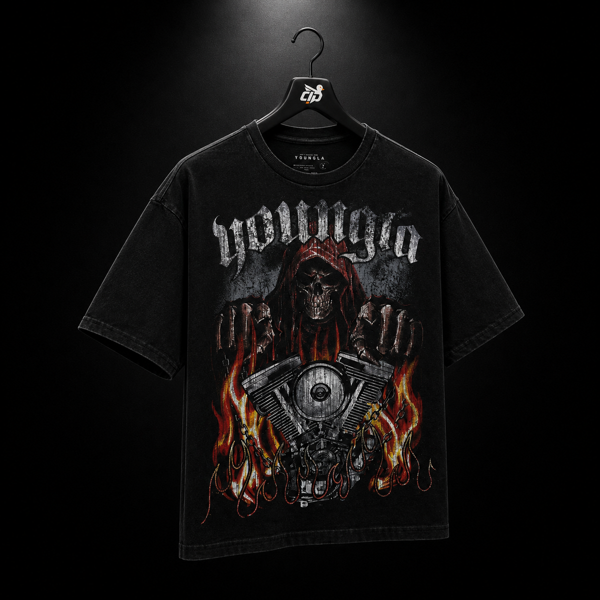 YoungLA 4205 Vintage Rock Tees Hellbound, vista completa — Crazy!Duck Hype