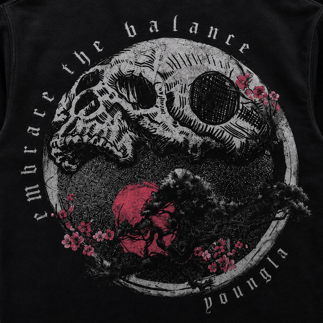 YoungLA 4208 Yin-Yang Eternal Balance, detalle de estampado — Crazy!Duck Hype