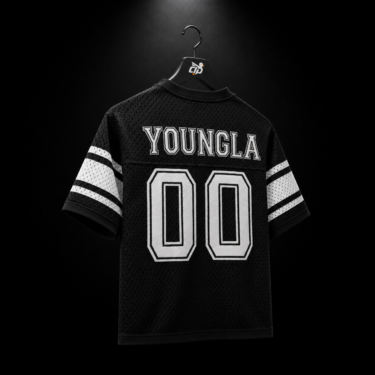 YoungLA 4226 Varsity Knit Jersey Black, vista completa — Crazy!Duck Hype