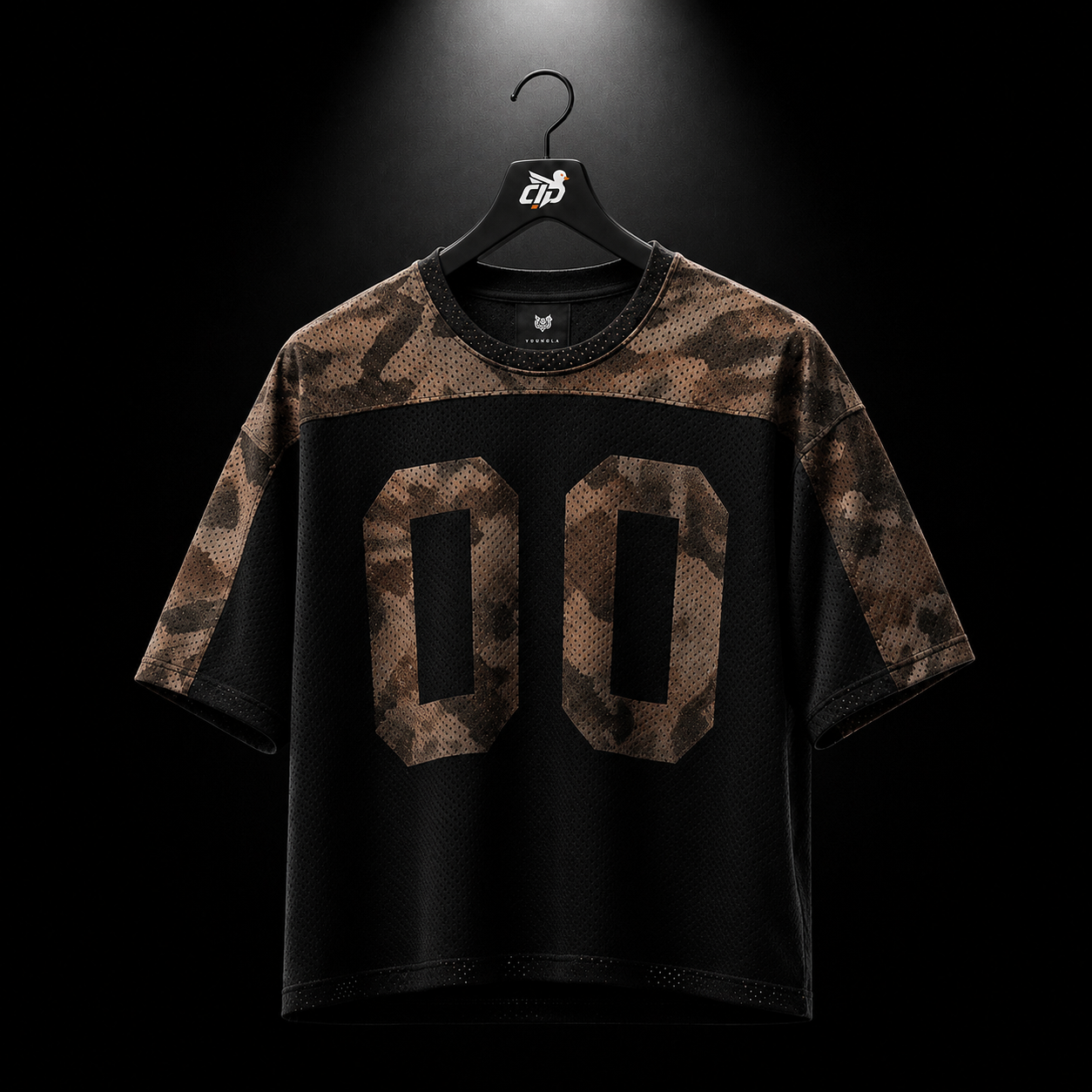YoungLA 4237 Double-Zero Jersey Black Tree Camo, vista frontal — Crazy!Duck Hype