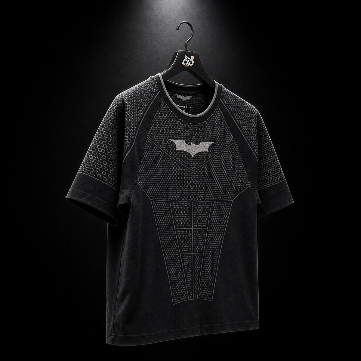 YoungLA 4259 Batman Compression Tees Black, vista completa — Crazy!Duck Hype
