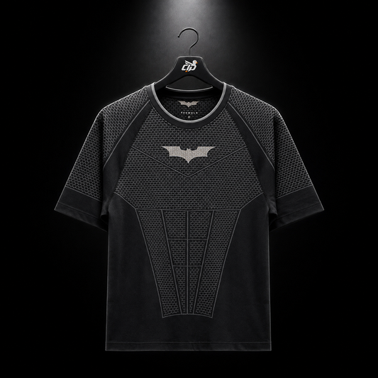 YoungLA 4259 Batman Compression Tees Black, vista frontal — Crazy!Duck Hype