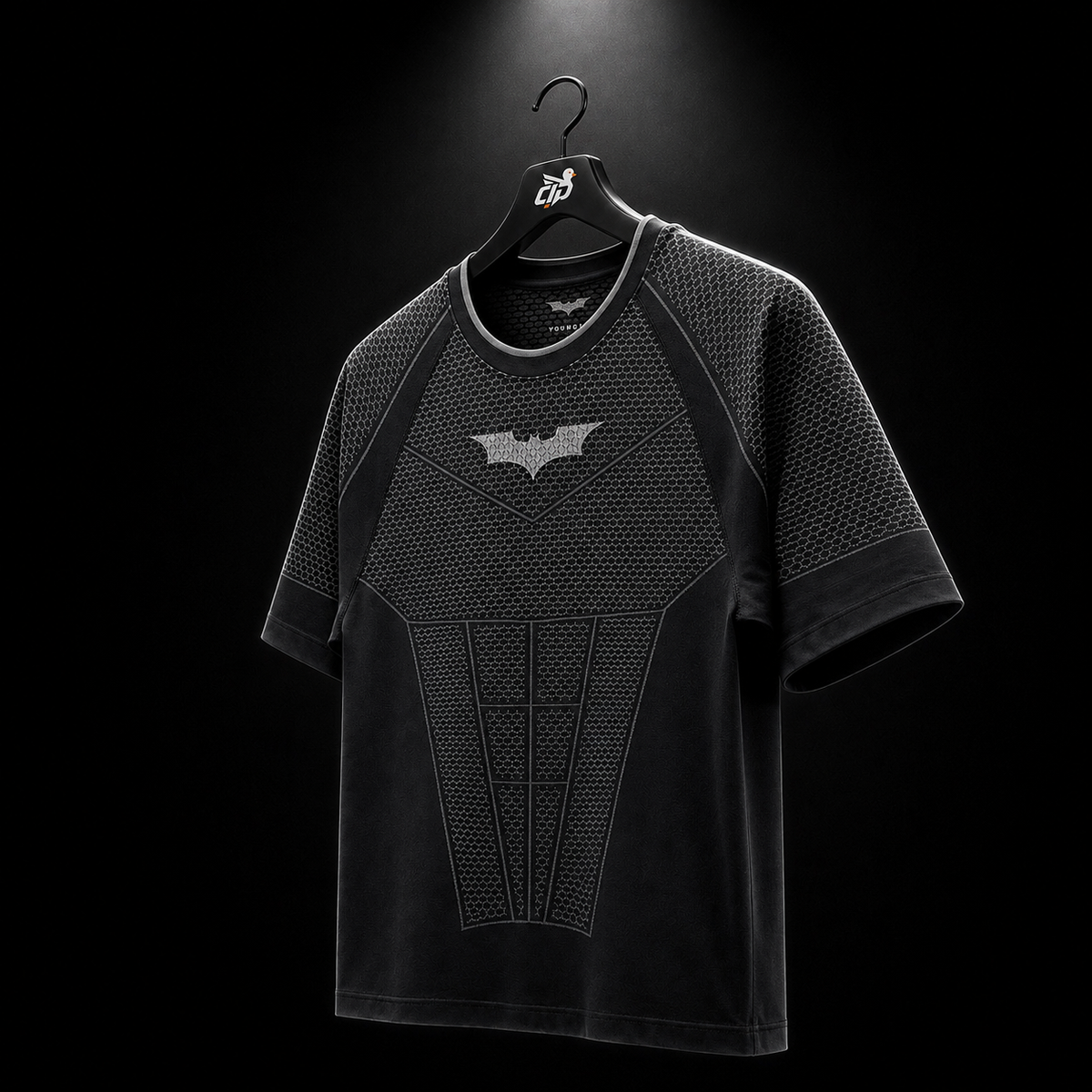 YoungLA 4259 Batman Compression Tees Black, vista trasera — Crazy!Duck Hype