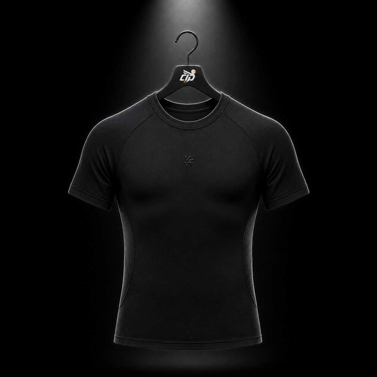YoungLA 4339 Forme Compression Tees Black, vista frontal — Crazy!Duck Hype