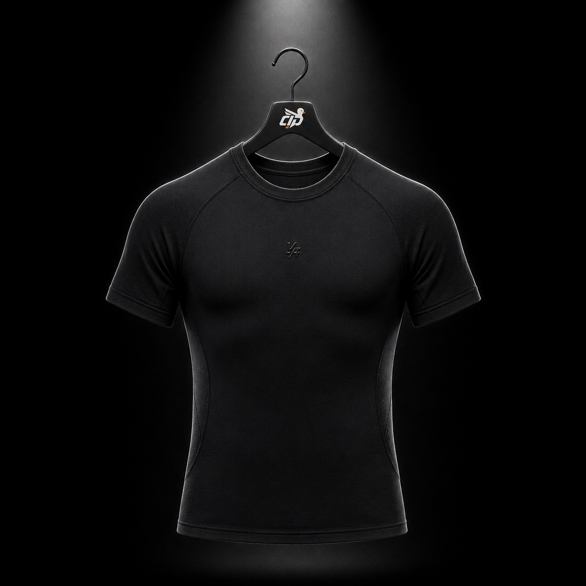 YoungLA 4339 Forme Compression Tees Black, vista frontal — Crazy!Duck Hype