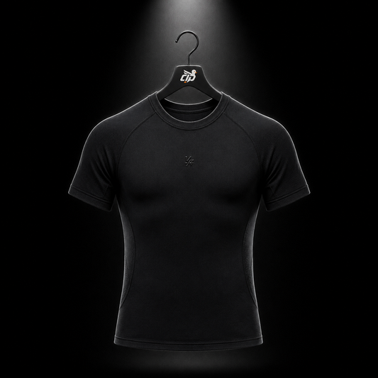 YoungLA 4339 Forme Compression Tees Black, vista frontal — Crazy!Duck Hype