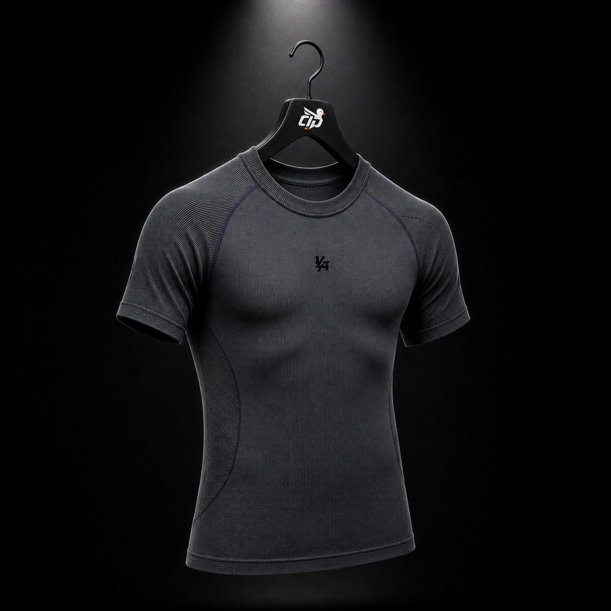 YoungLA 4339 Forme Compression Tees Grey, vista completa — Crazy!Duck Hype