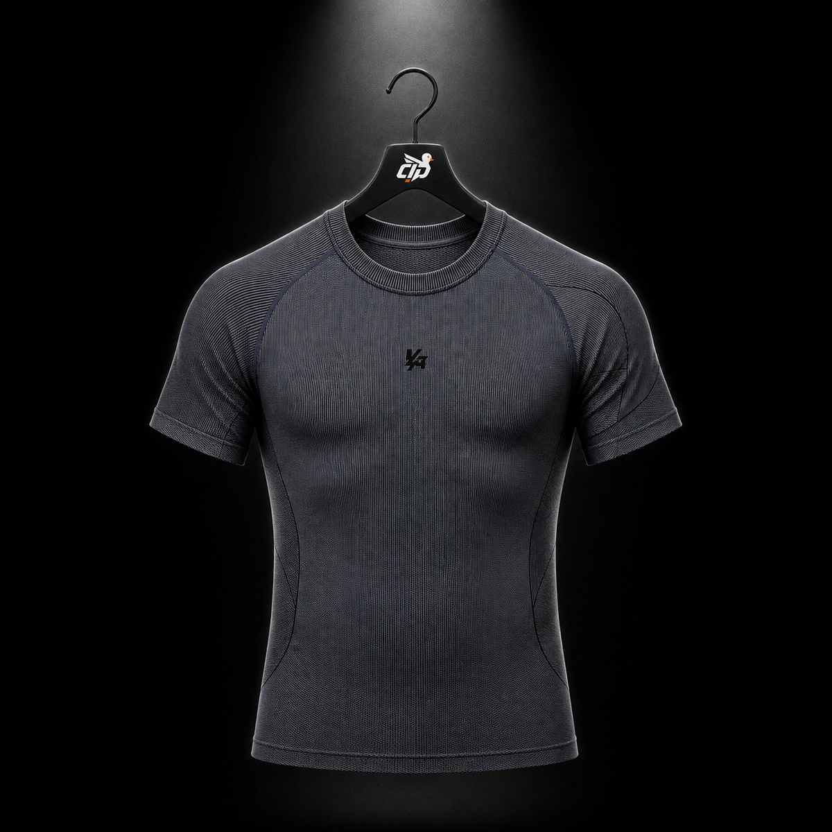 YoungLA 4339 Forme Compression Tees Grey, vista frontal — Crazy!Duck Hype