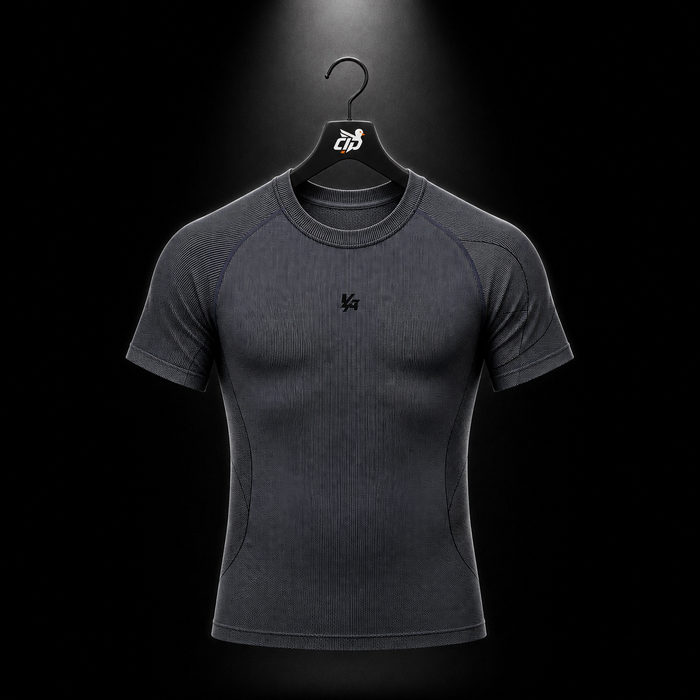 YoungLA 4339 Forme Compression Tees Grey, vista frontal — Crazy!Duck Hype