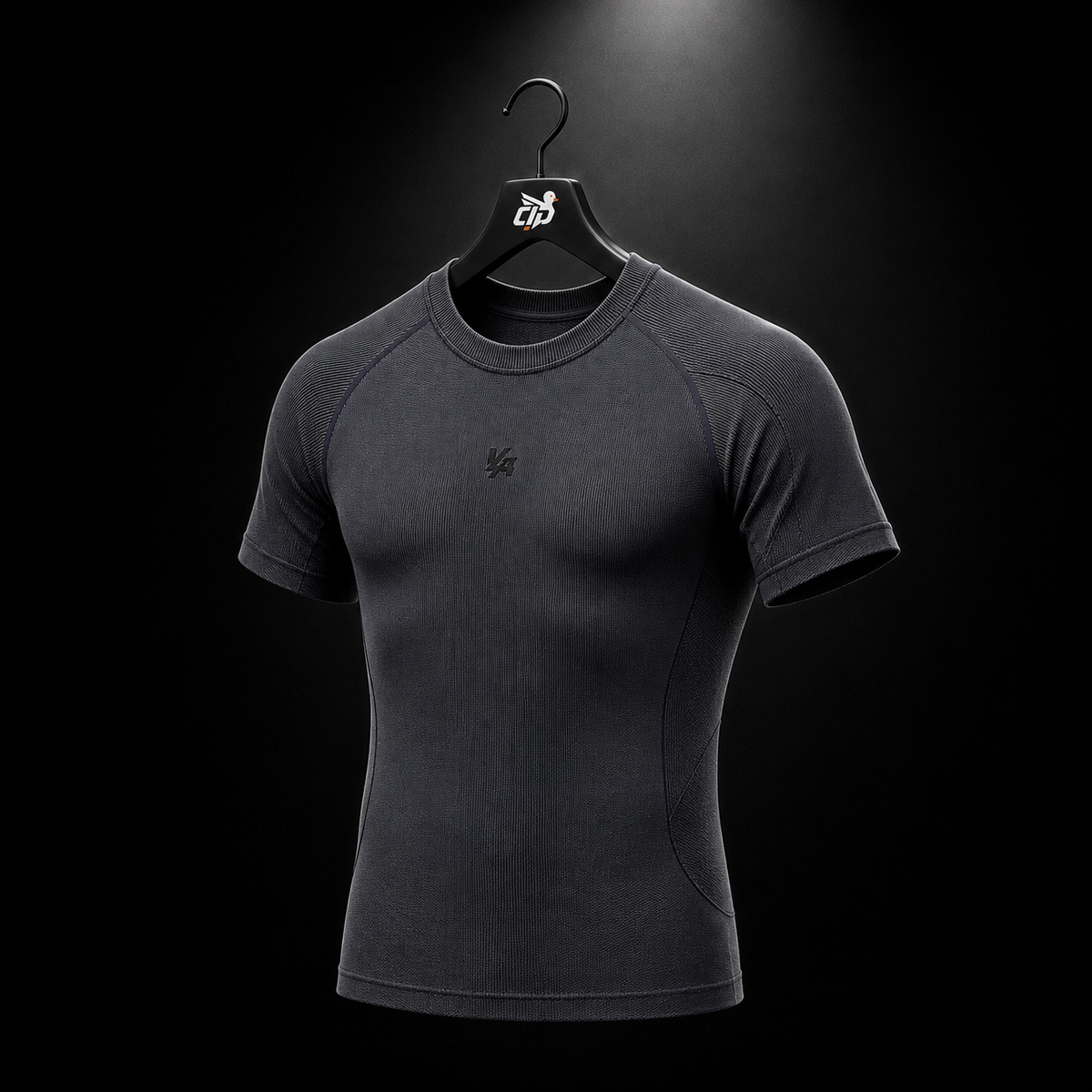 YoungLA 4339 Forme Compression Tees Grey, vista trasera — Crazy!Duck Hype