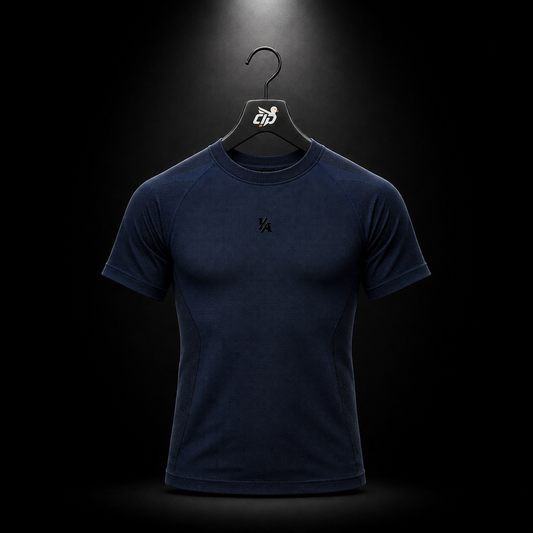 YoungLA 4339 Forme Compression Tees Navy, vista frontal — Crazy!Duck Hype