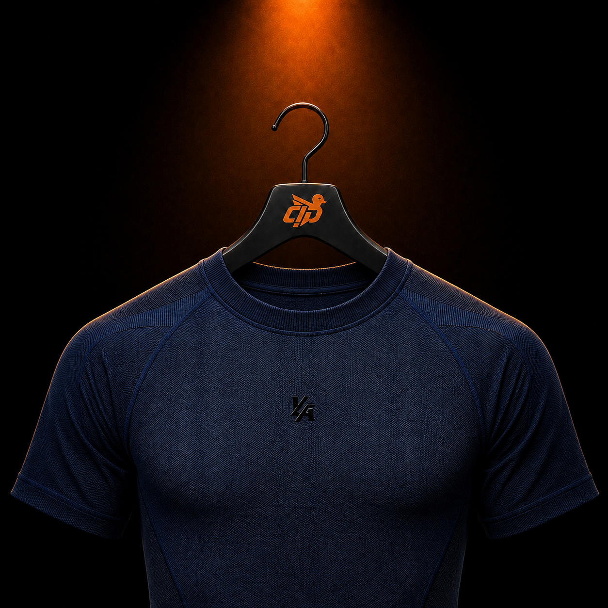 YoungLA 4339 Forme Compression Tees Navy con presentación de producto — Crazy!Duck Hype