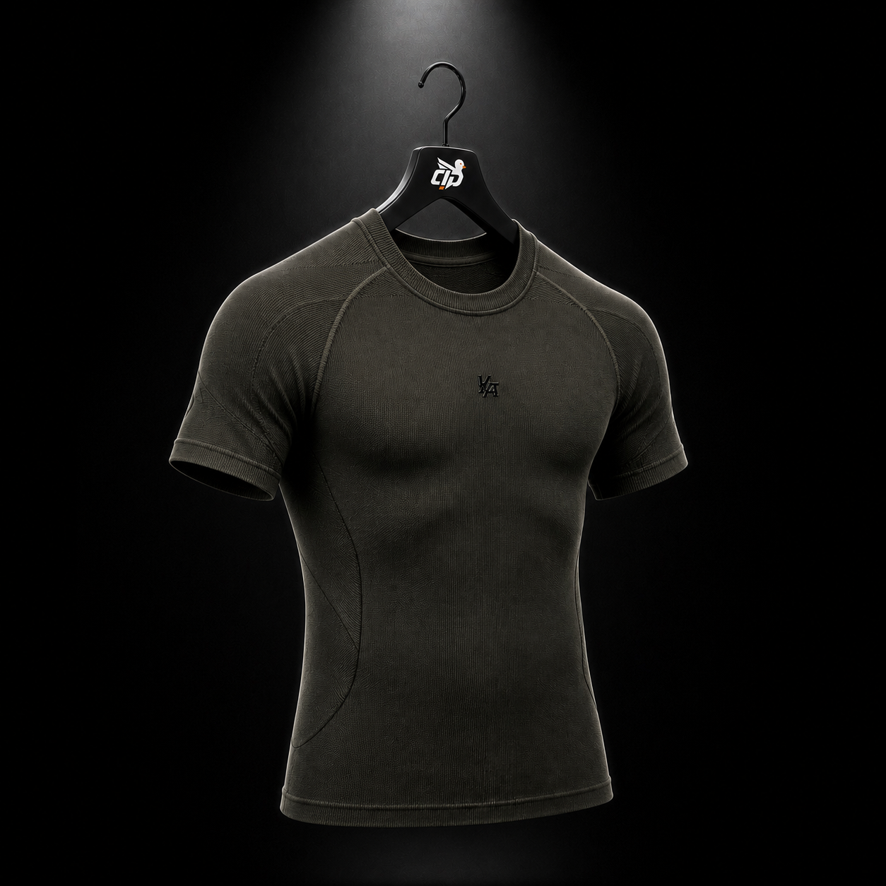 YoungLA 4339 Forme Compression Tees Olive, vista completa — Crazy!Duck Hype