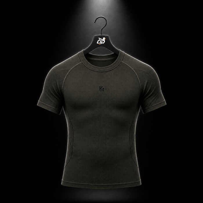 YoungLA 4339 Forme Compression Tees Olive, vista frontal — Crazy!Duck Hype