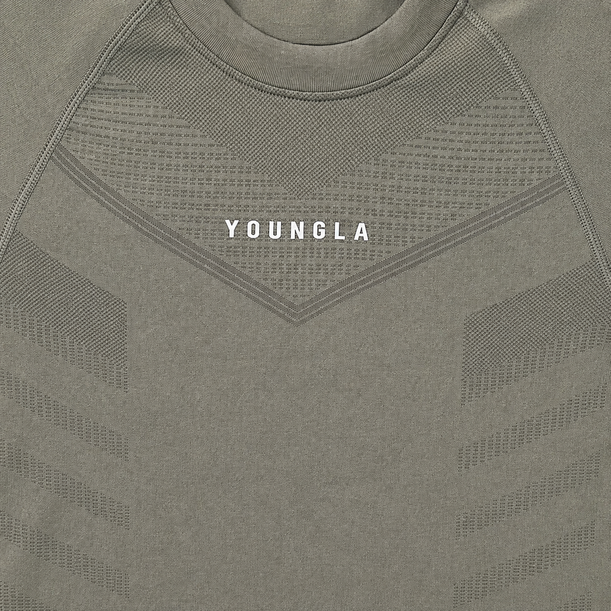 YoungLA 475 Supervillain Compression Tees Olive, detalle de costuras y paneles — Crazy!Duck Hype
