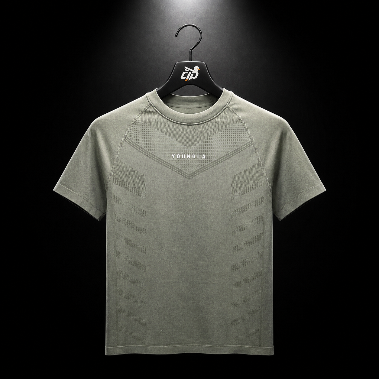 YoungLA 475 Supervillain Compression Tees Olive, vista frontal — Crazy!Duck Hype
