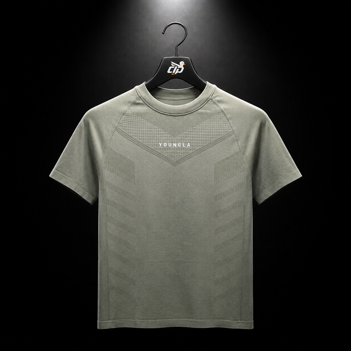 YoungLA 475 Supervillain Compression Tees Olive, vista frontal — Crazy!Duck Hype