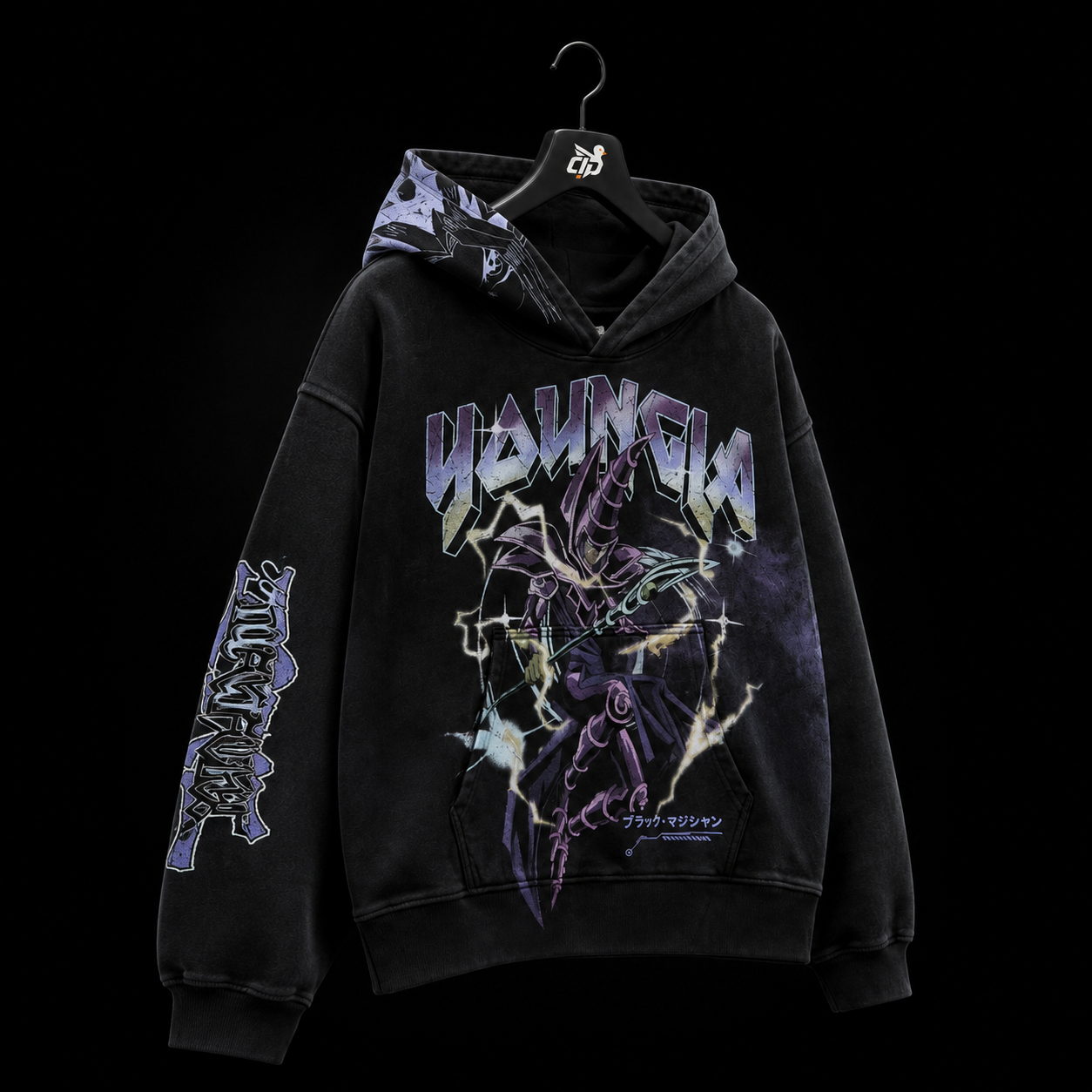 YoungLA 5008 Yu-Hi-Oh! Hoodies Dark Magician, vista completa — Crazy!Duck Hype