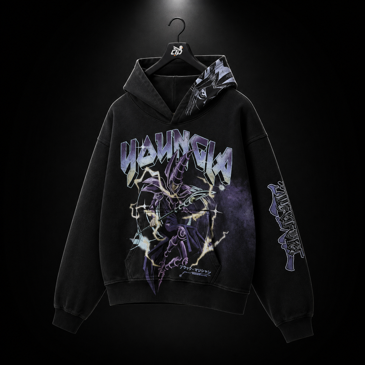 YoungLA 5008 Yu-Hi-Oh! Hoodies Dark Magician, vista trasera — Crazy!Duck Hype